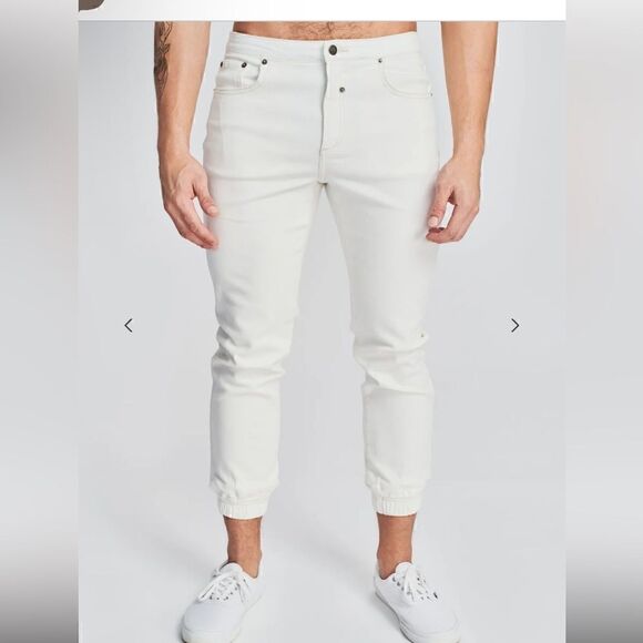 SER.O.YA DAKOTA DENIM JOGGER WHITE Size 30 New - Picture 1 of 10